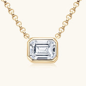 1Ct 6.5mm square Moissanite Diamond Pendant Necklace