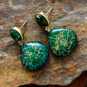 Gemstone Sediment Jasper Stud Earrings