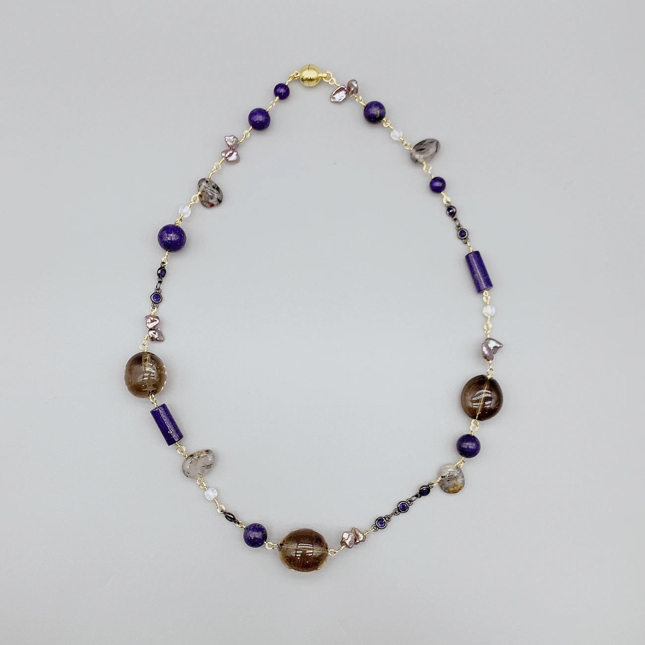 Smoky Quartz & Keshi Pearl Choker
