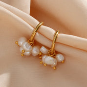 Super Elegant Delicate Small Freshwater Pearl Hoop Earrings