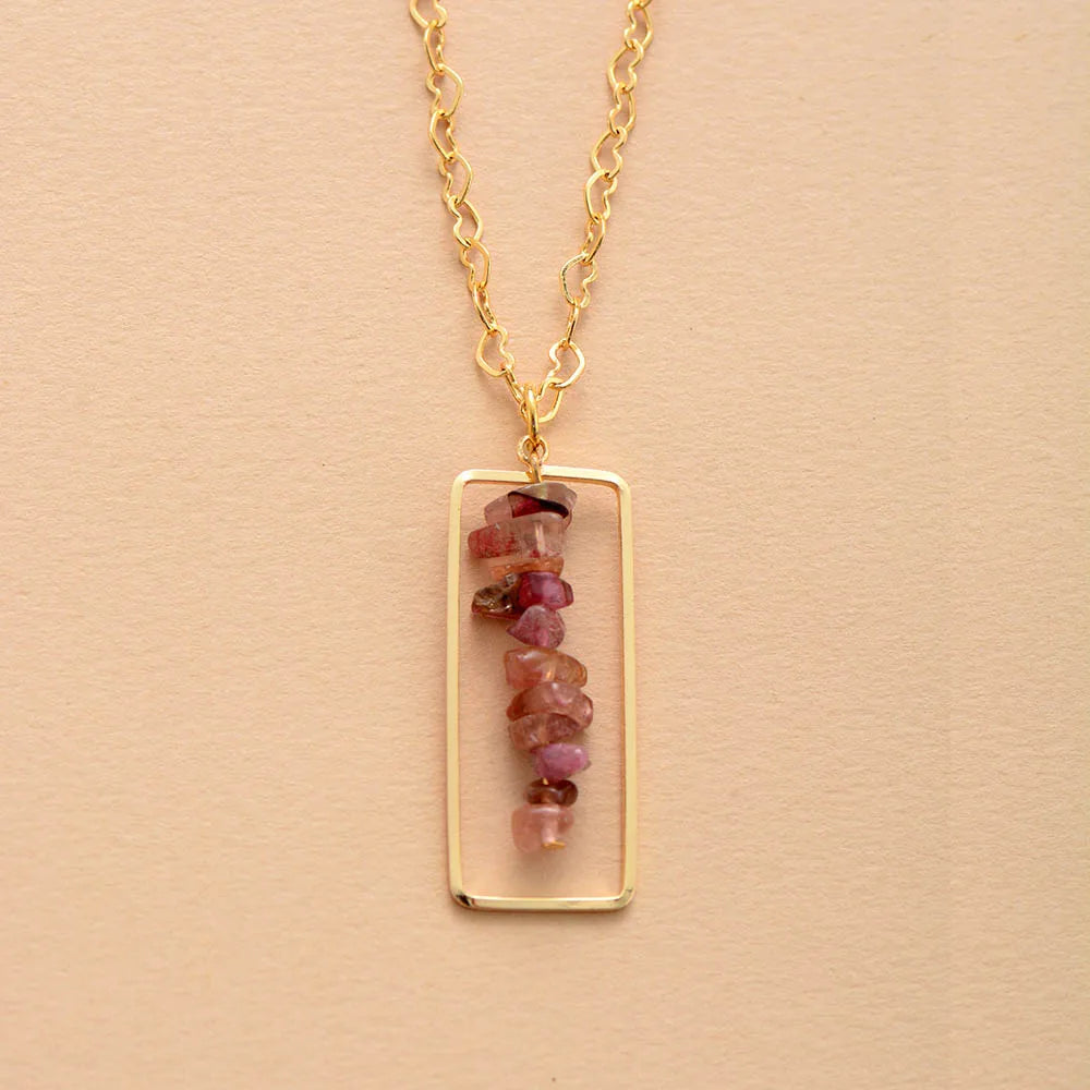 Tourmaline Rectangle Pendant Choker