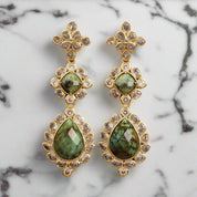 American Diamond & Gemstone Dangle Earrings