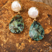 Natural Gemstone Teardrop Earrings