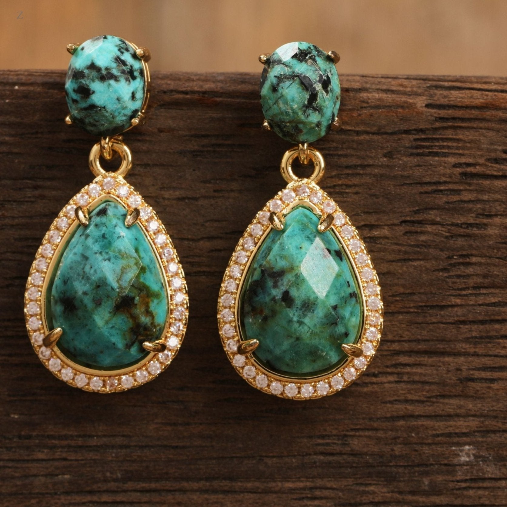 Natural Gemstone Dangle Earrings