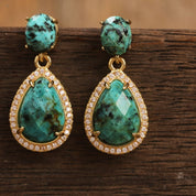 Natural Gemstone Dangle Earrings