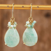 Natural Gemstone Chandelier Hook Earrings