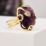 Natural Gemstone Oval  Ring