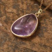Minimalist Gold Necklace With Natural Gemstone Pendant