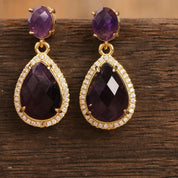 Natural Gemstone Dangle Earrings