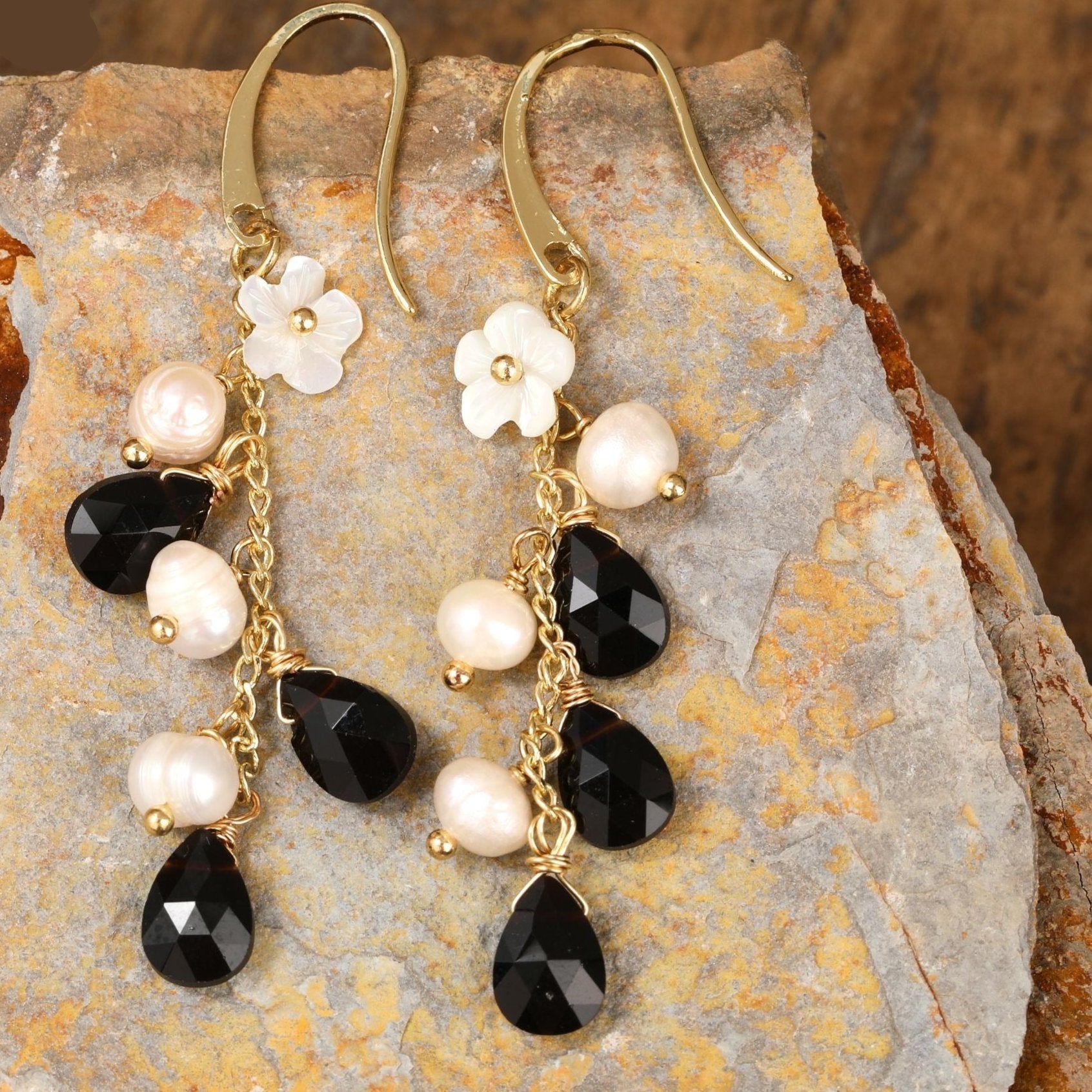 Gemstone Dangle Earrings