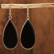 Natural Gemstone Teardrop Earrings
