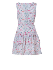 Floral print dress featuring a belted waist for a flattering fit.