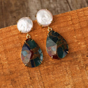 Natural Gemstone Teardrop Earrings