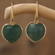 Natural Gemstone Heart Shaped Earrings