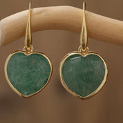 Natural Gemstone Heart Shaped Earrings