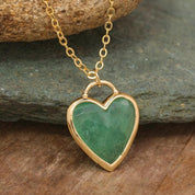 Natural gemstone Heart Shaped Pendant Necklace