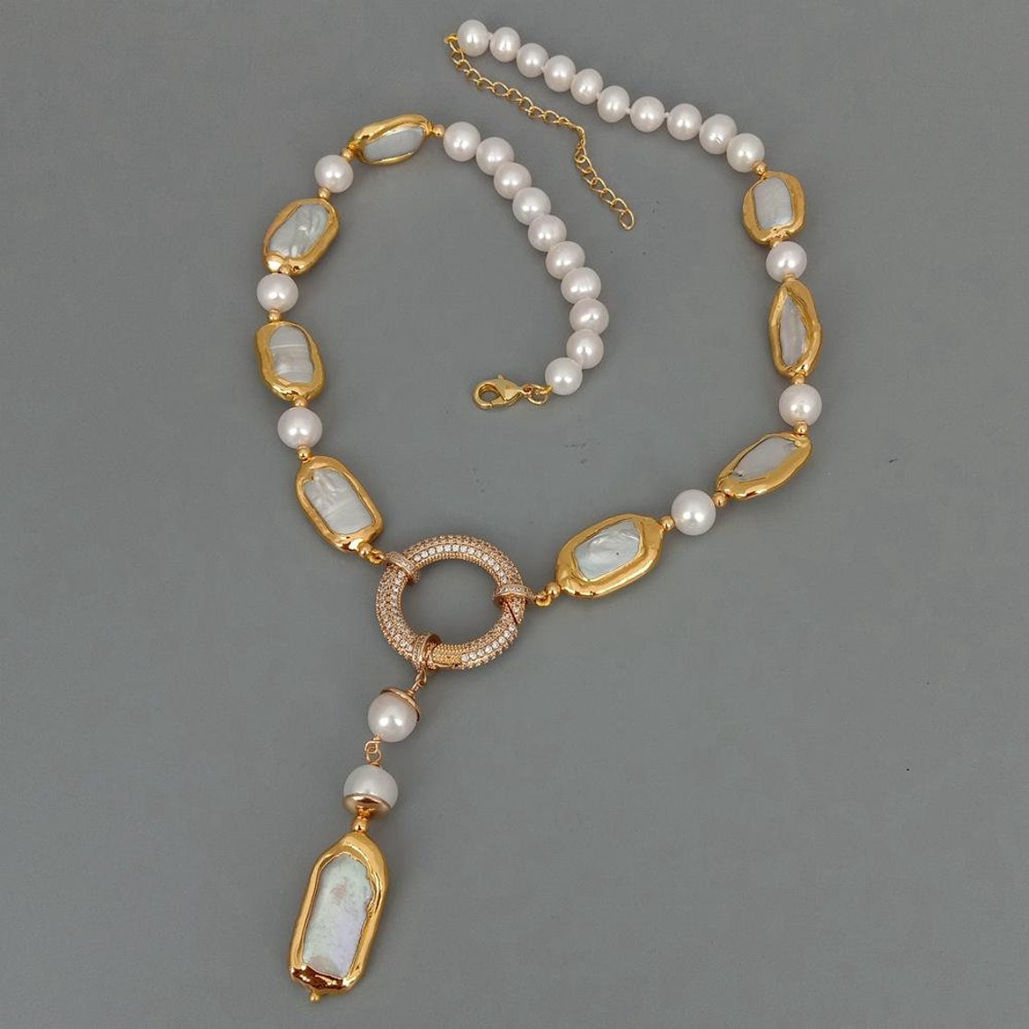 White Biwa pearl necklace