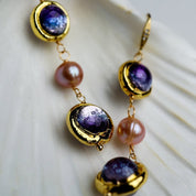 Natural fresh water purple murano glass necklace
