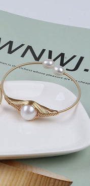 Natural Fresh Water Pearl Cuff Bracelet
