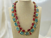Coral Gemstone Handmade beaded necklace
