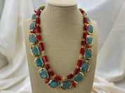 Coral Gemstone Handmade beaded necklace