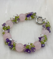 Rose Quartz Gemstone Necklace Set