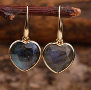 Natural Gemstone Heart Shaped Earrings