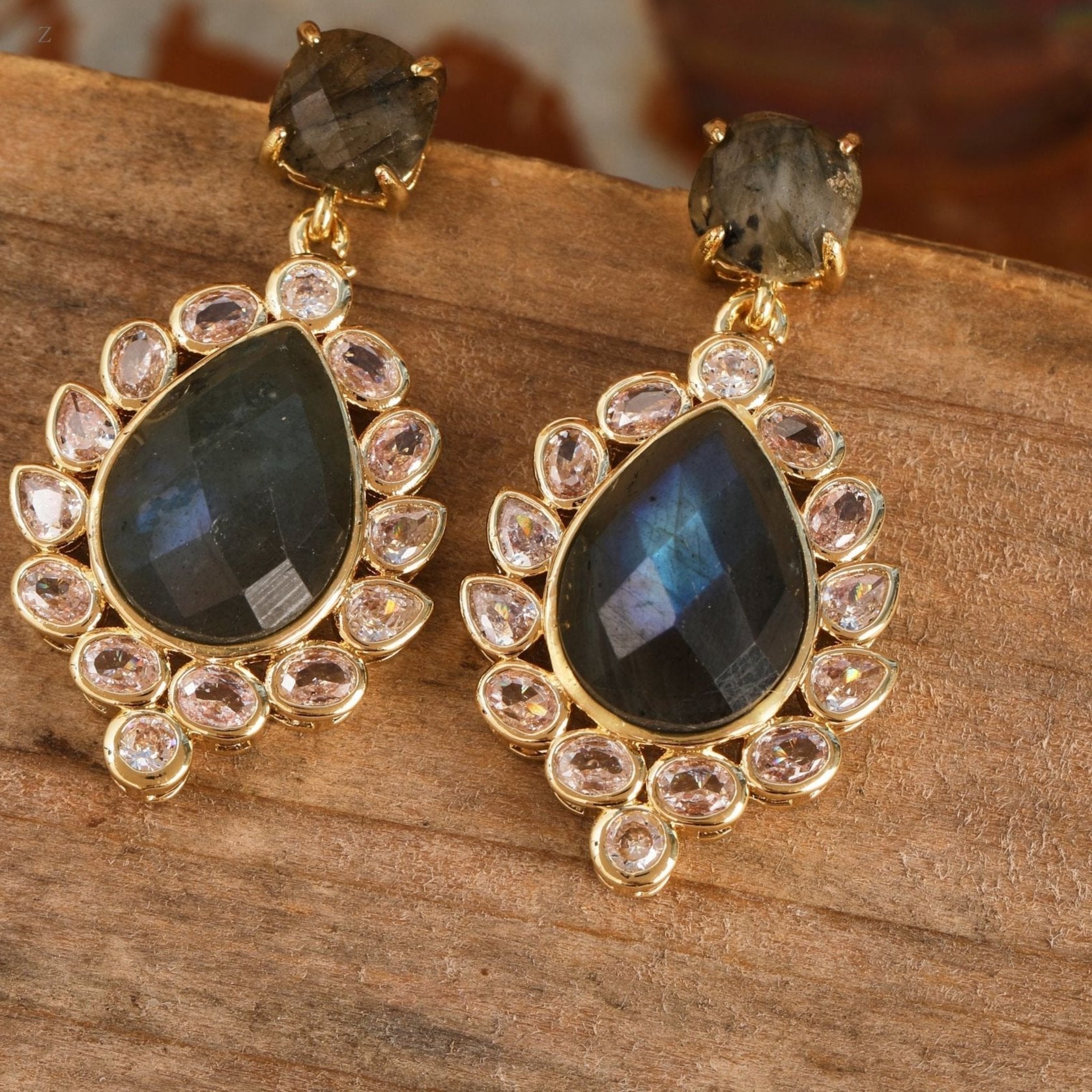 Natural Gemstone Dangle Earrings