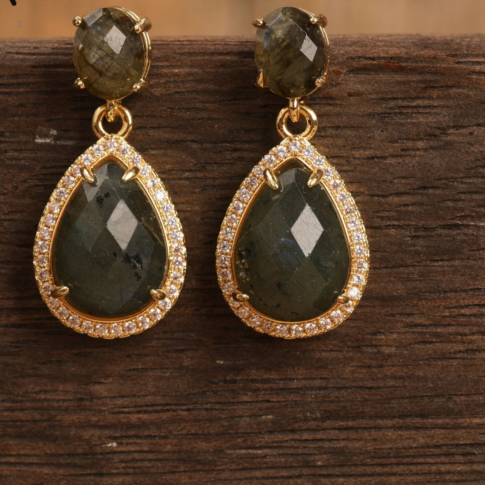 Natural Gemstone Dangle Earrings