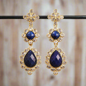 American Diamond & Gemstone Dangle Earrings