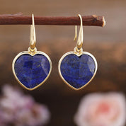 Natural Gemstone Heart Shaped Earrings