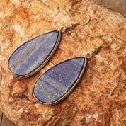 Natural Gemstone Teardrop Earrings