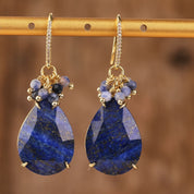 Natural Gemstone Chandelier Hook Earrings