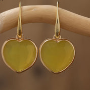 Natural Gemstone Heart Shaped Earrings