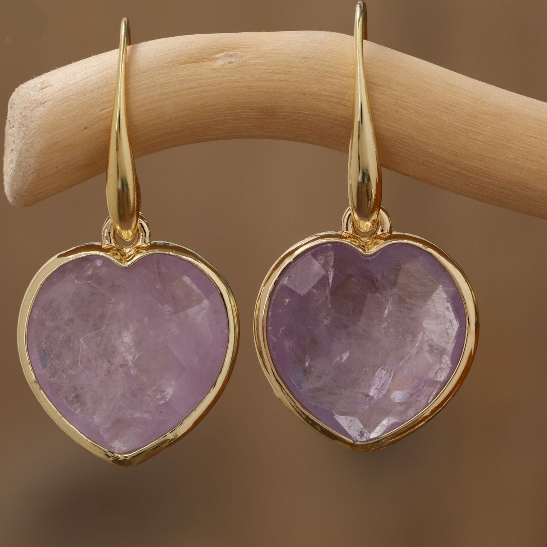 Natural Gemstone Heart Shaped Earrings