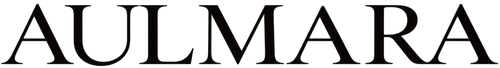 The brand name 'AULMARA' is displayed in a black serif typeface against a solid white background.