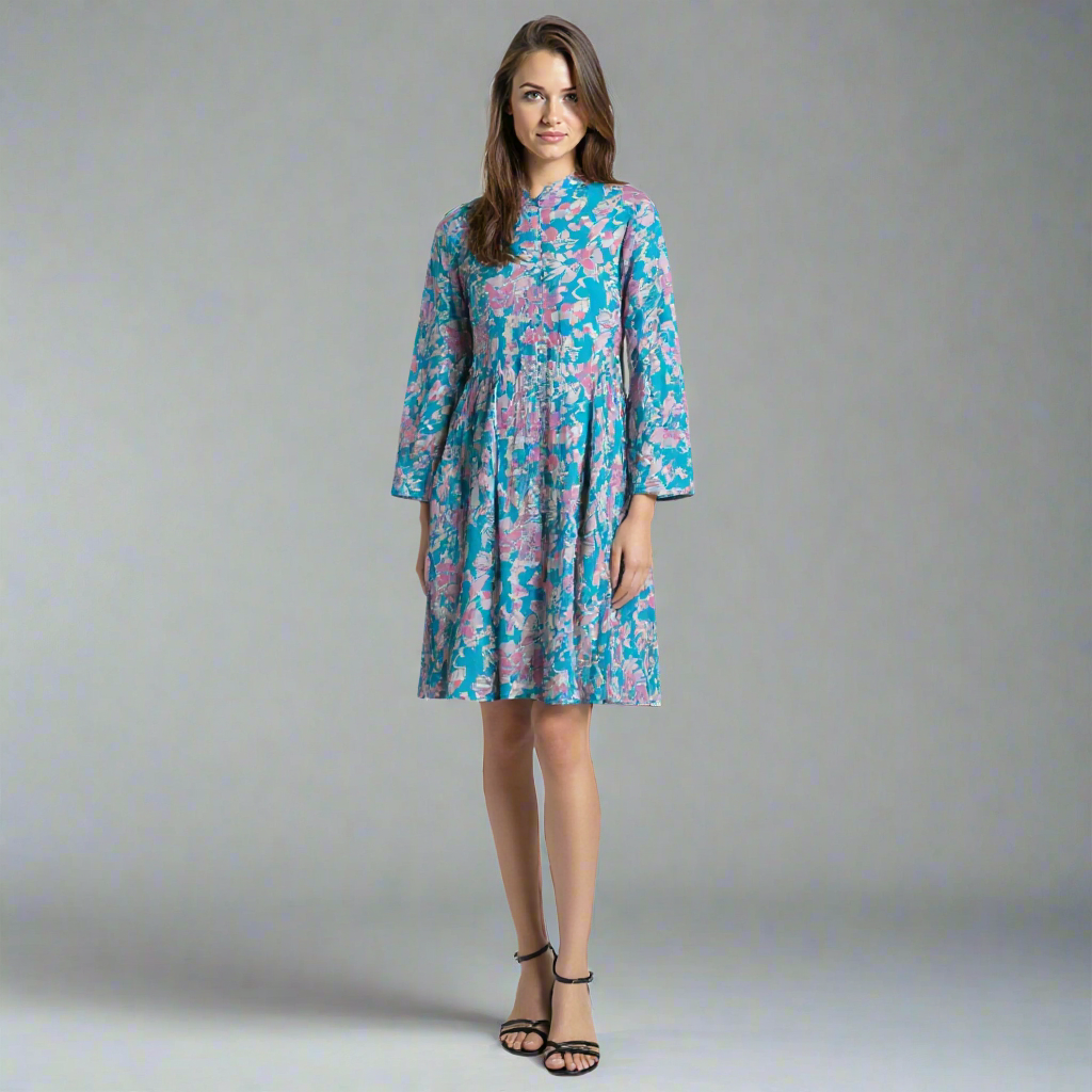 Elegant long sleeve floral print dress perfect for any occasion 