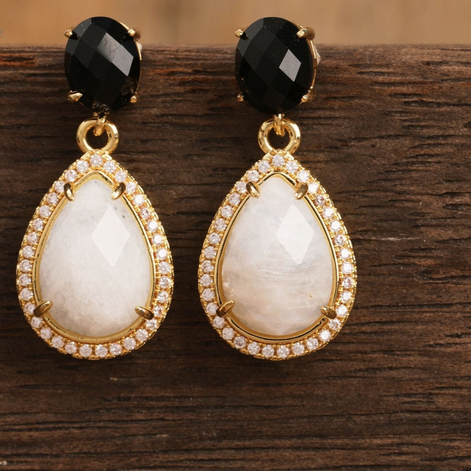 Natural Gemstone Dangle Earrings