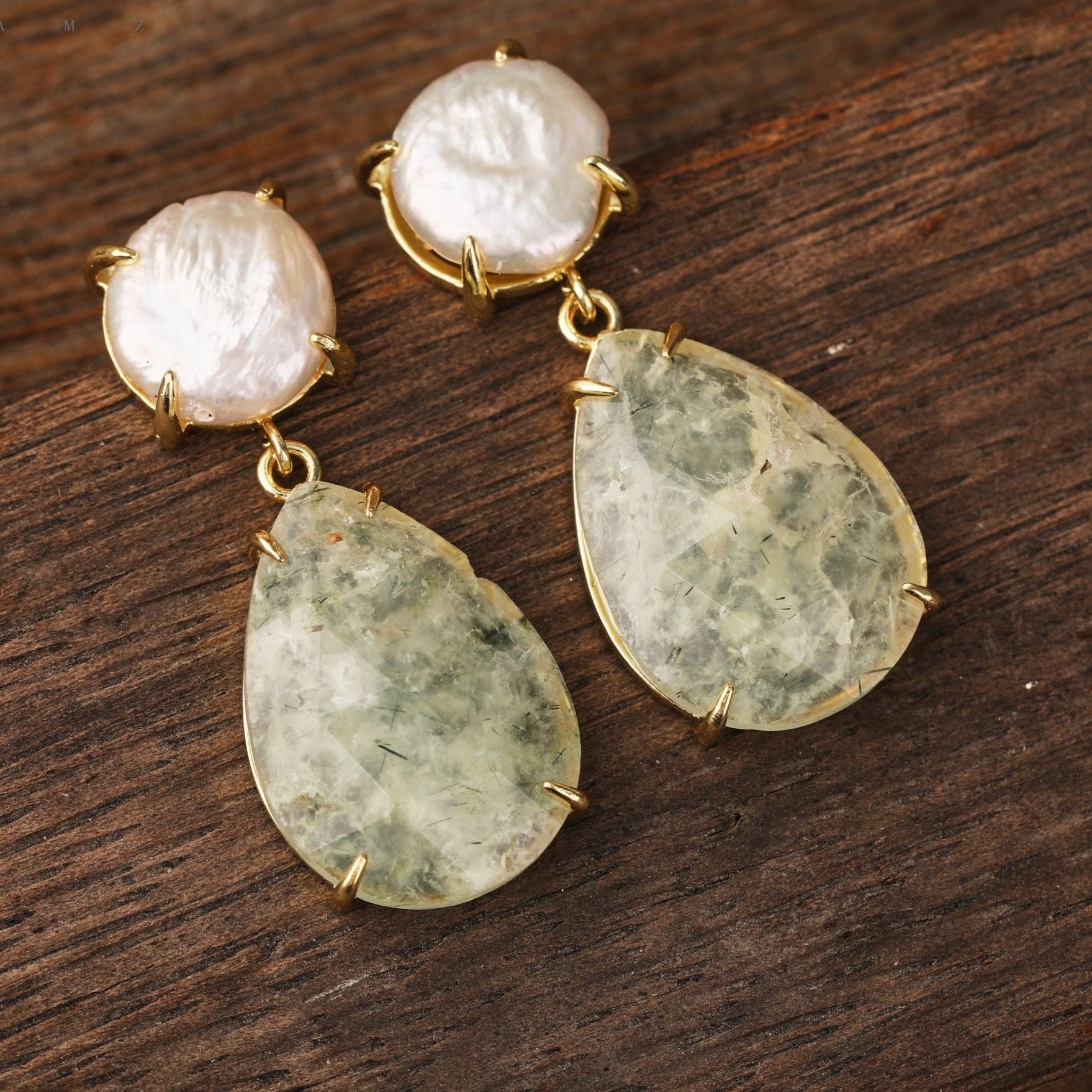 Natural Gemstone Teardrop Earrings