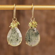 Natural Gemstone Chandelier Hook Earrings