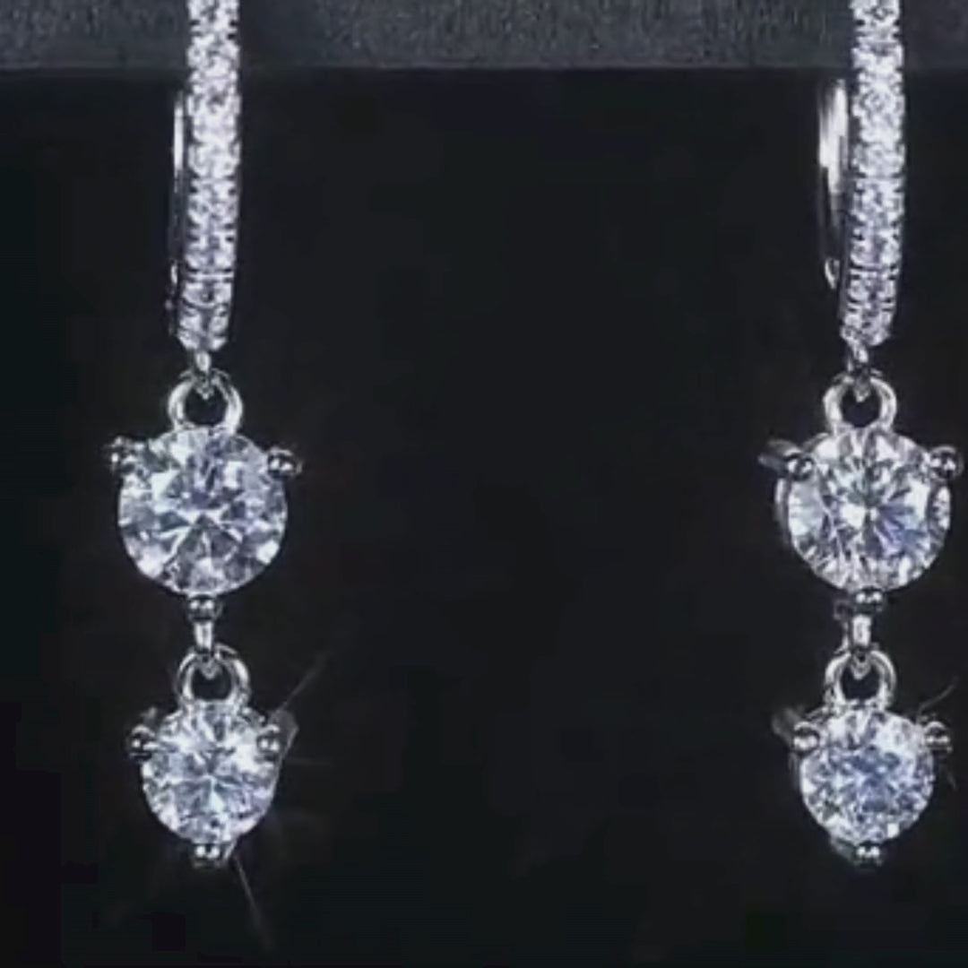 925 Silver 5MM 0.5CT Moissanite Diamond Huggie Earrings