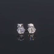 925 Silver 6.5MM 1CT Moissanite Stud Diamond Earrings