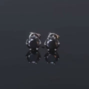 925 Silver 6.5MM 1CT Black Moissanite Stud Diamond Earrings