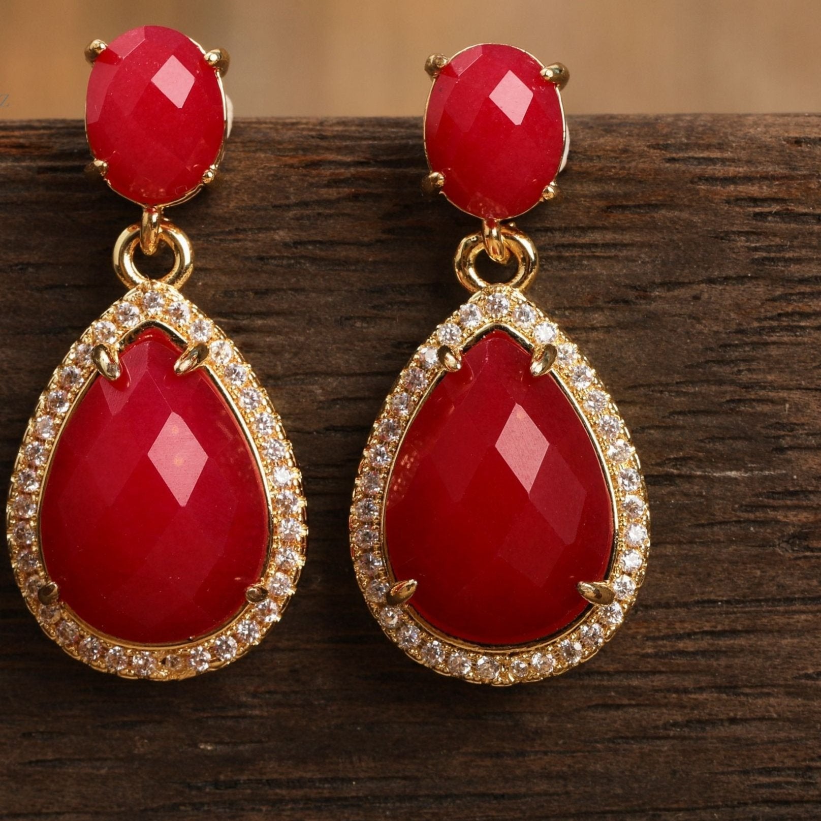 Natural Gemstone Dangle Earrings