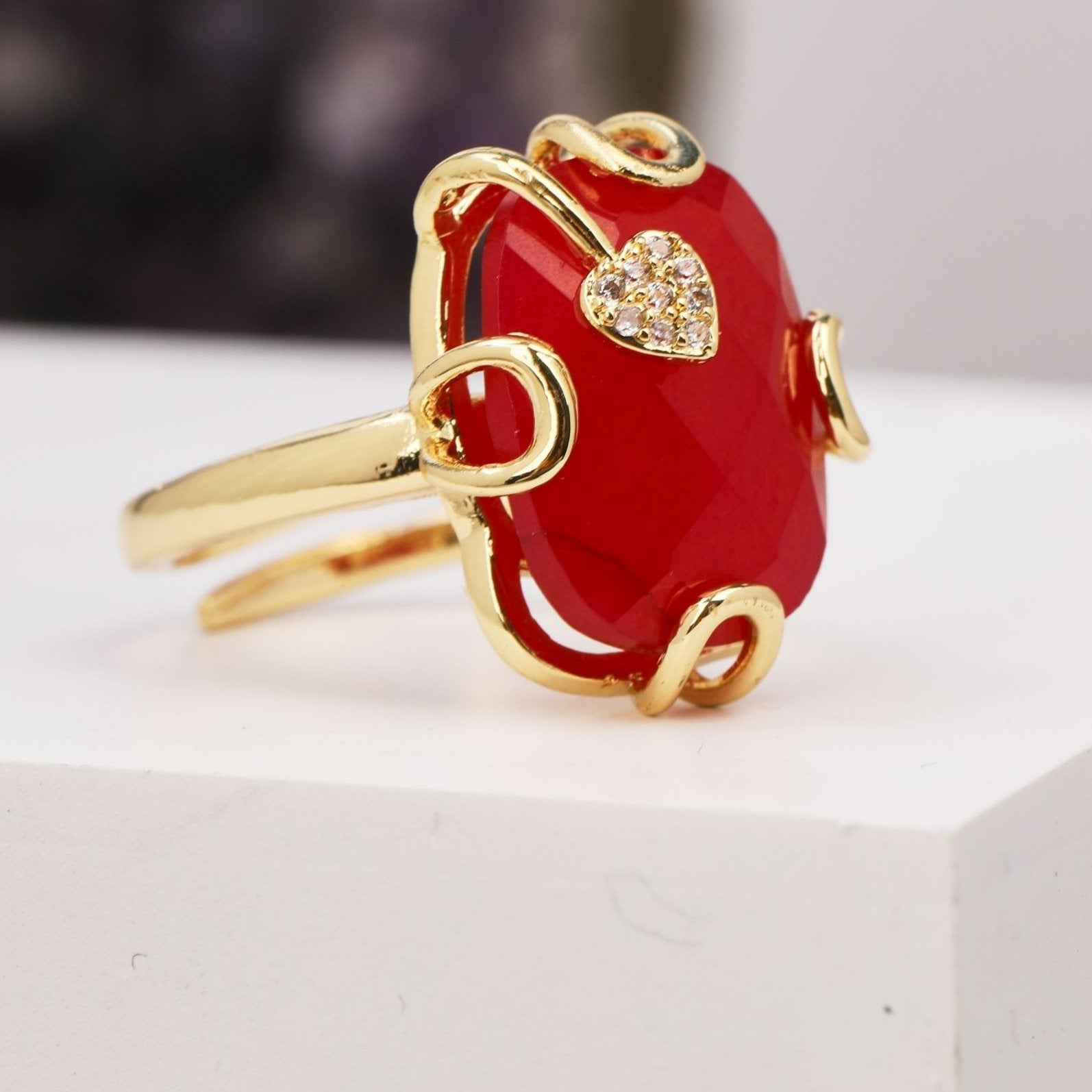 Natural Gemstone Oval  Ring