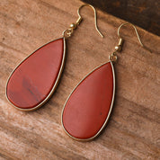 Natural Gemstone Teardrop Earrings