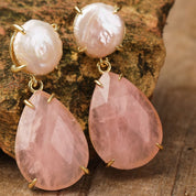 Natural Gemstone Teardrop Earrings