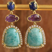 Natural Gemstone Dangle Earrings