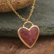 Natural gemstone Heart Shaped Pendant Necklace