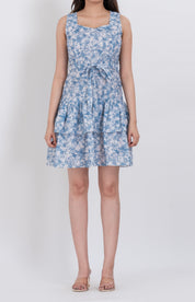 Stylish floral dress for women featuring tiered layers